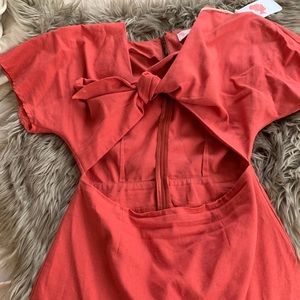 Red belly cropped dressed.